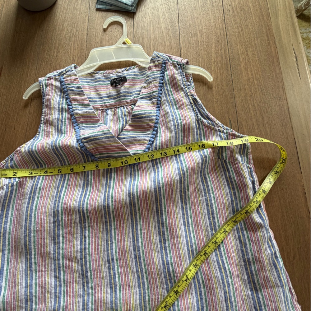 Talbots Pastel Multi-Striped Sleeveless V-Neck Tank, Lp - Picture 10 of 12